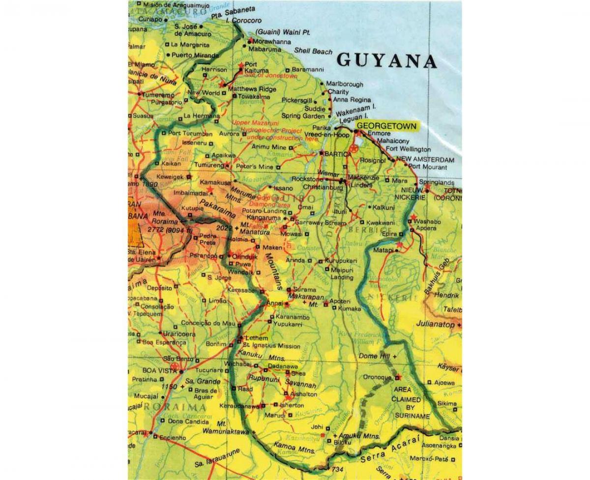 mapa Guyana afrikan