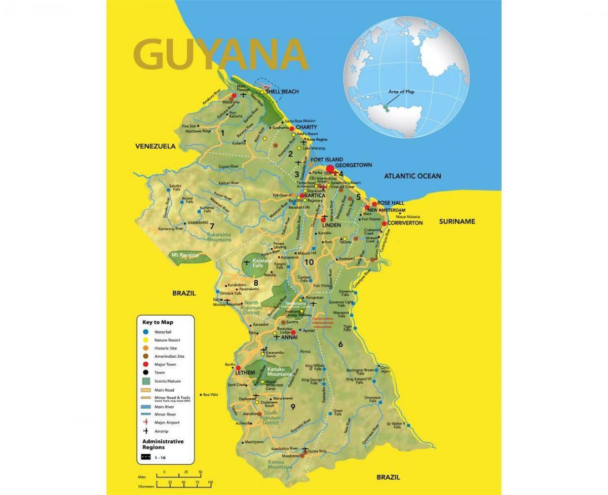 mapa Guyana mapa kokapena