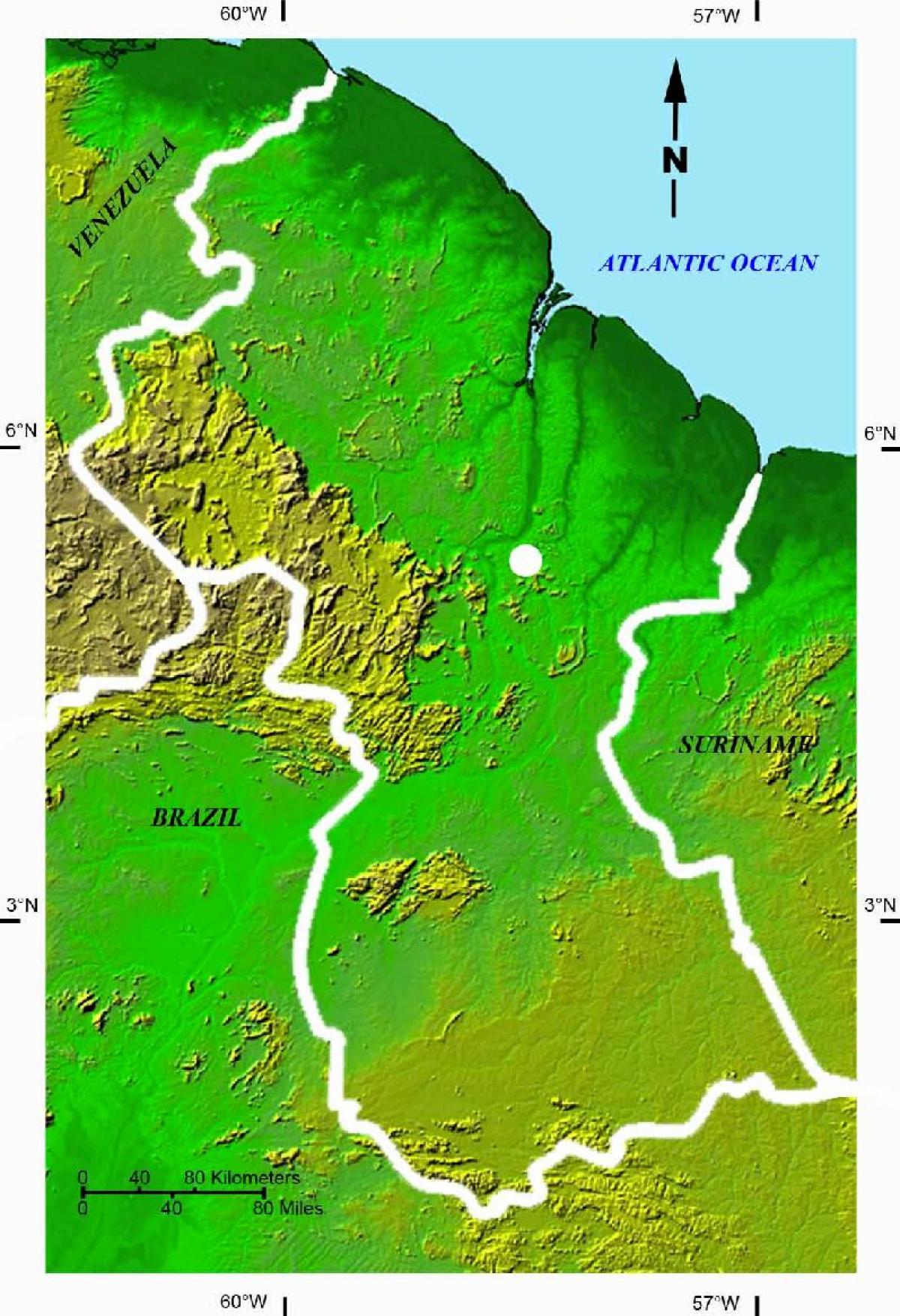 mapa satelite mapa Guyana