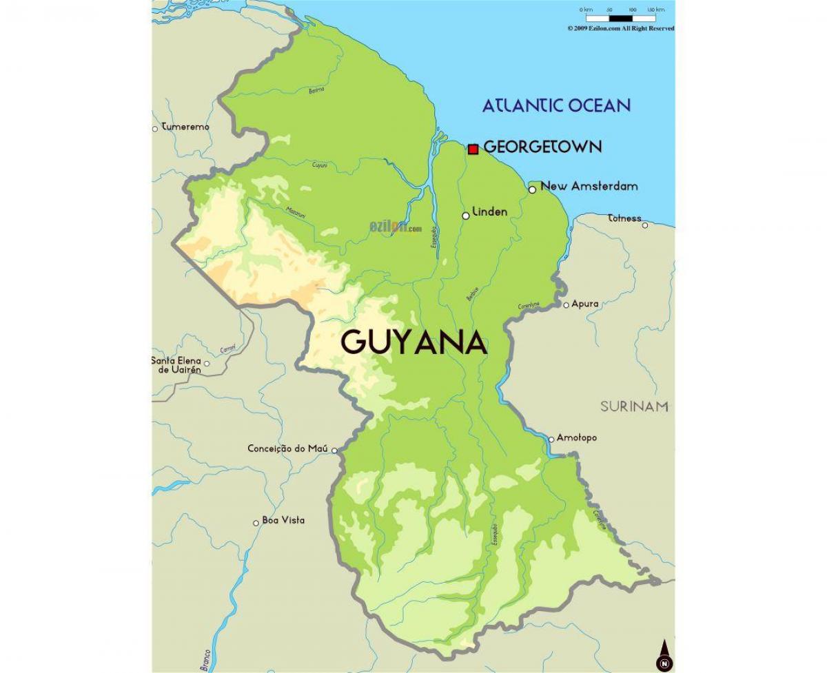 mapa bat Guyana