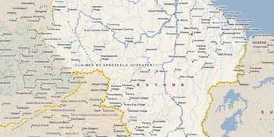 Mapa Guyana errepidea