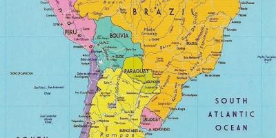 Mapa Guyana hego amerikan 