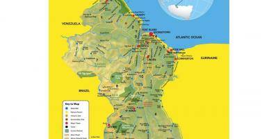 Mapa Guyana mapa kokapena