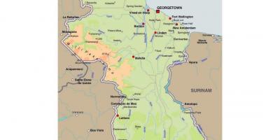 Mapa Guyana erakutsiz herri